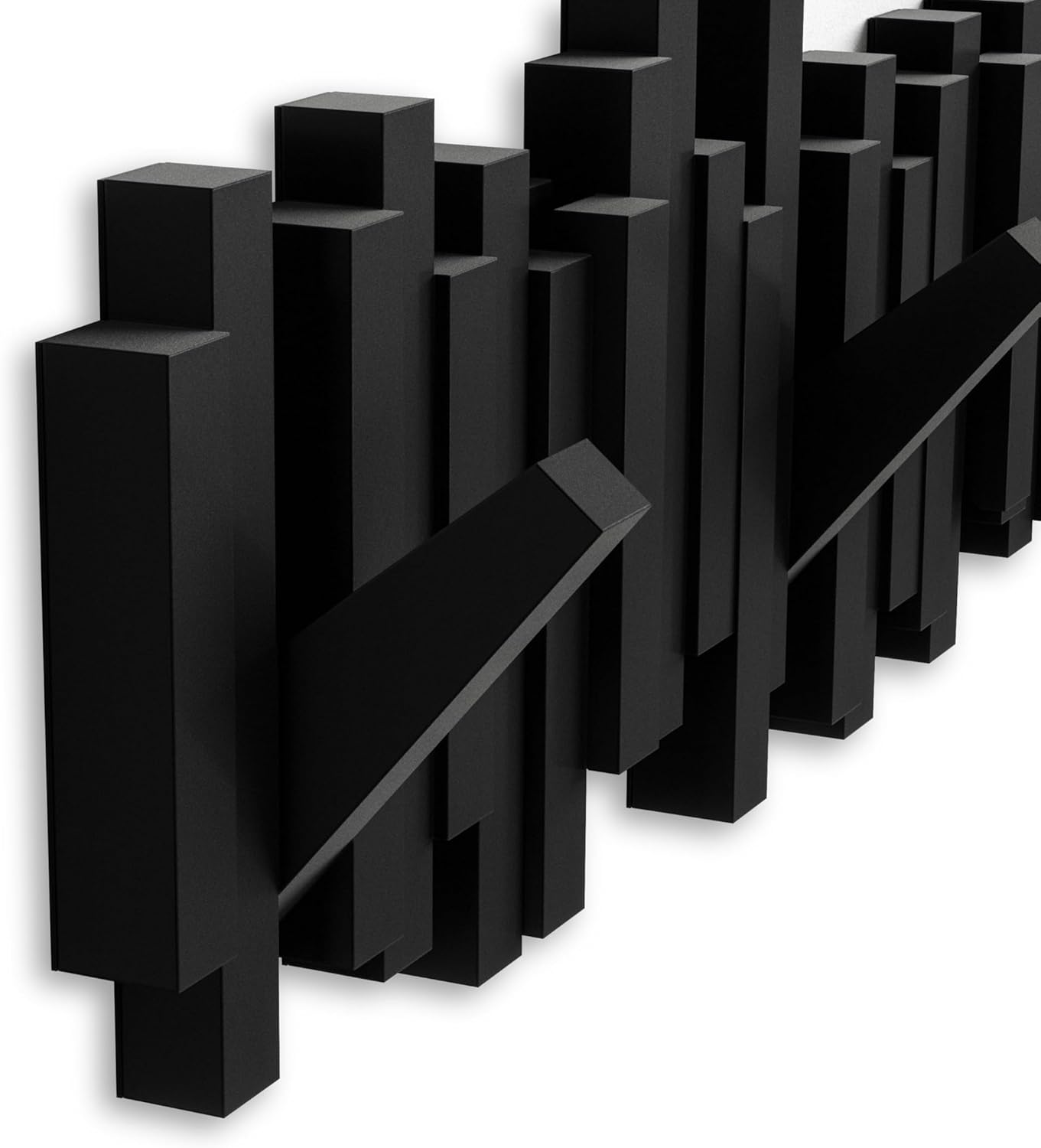 Umbra - Sticks série - 49 cm - 5 crochets rabattables mural noir