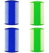 Peigne à Poux, 4 Peigne Anti Poux, Plastique Double Face Peigne à Lentes, Peigne à Poux de Tête à...