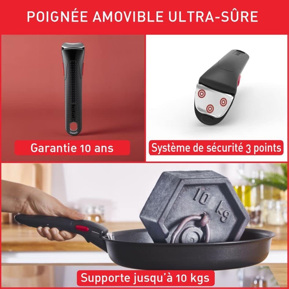 Tefal - Ingenio Easy On - Batterie cuisine 10 pcs, empilable, tous feux, L1599902