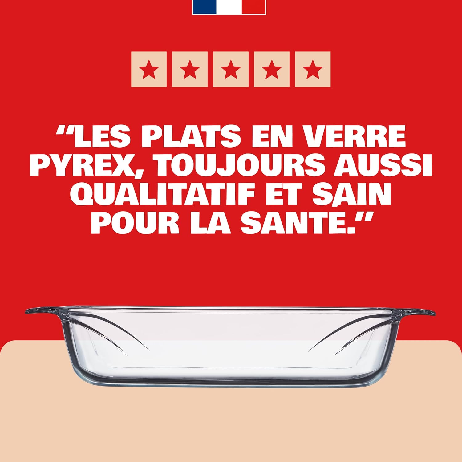 Pyrex - Plat à Four rectangulaire 39x25 cm - Verre borosilicate, ultra-résistant, poignées ergonomiques