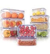 KICHLY 18 pièces de boîtes alimentaires hermétiques en plastique sans BPA avec couvercles, boîtes...