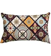 Artoid Mode - Housse de coussin Boho multicolore - Motif cachemire - 30 x 50 cm - Pour le printemps et l'été
