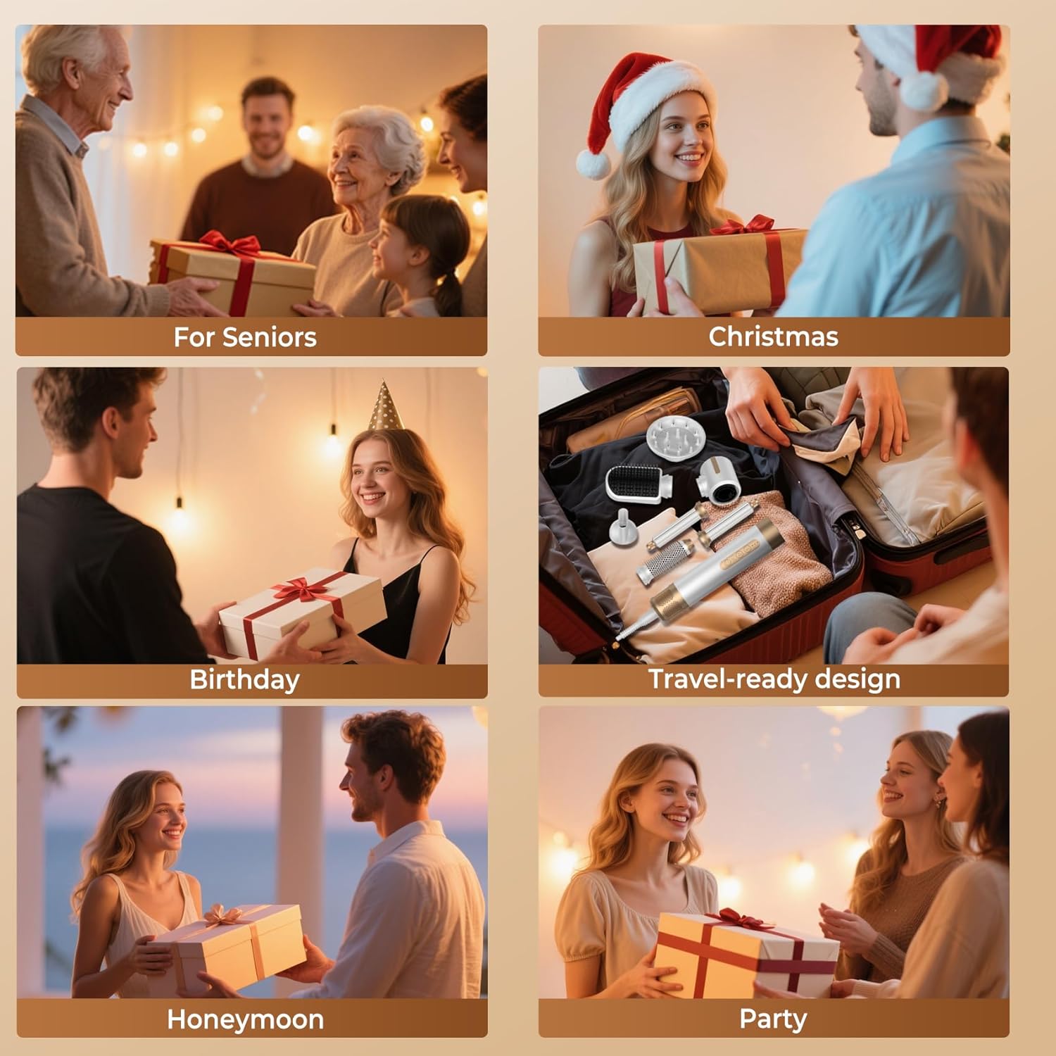 UKLISS - Air Styler 7 en 1 - brosse, boucleur, diffuseur - séchage rapide