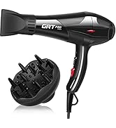 avec embout large et accessoire diffuseur séparé. Les caractéristiques comprennent des réglages réglables, une poignée ergonomique et un design élégant avec des accents rouges.