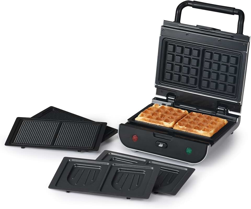 SENYA - Gaufrier 3 en 1 - compact - plaques antiadhésives, rangement facile