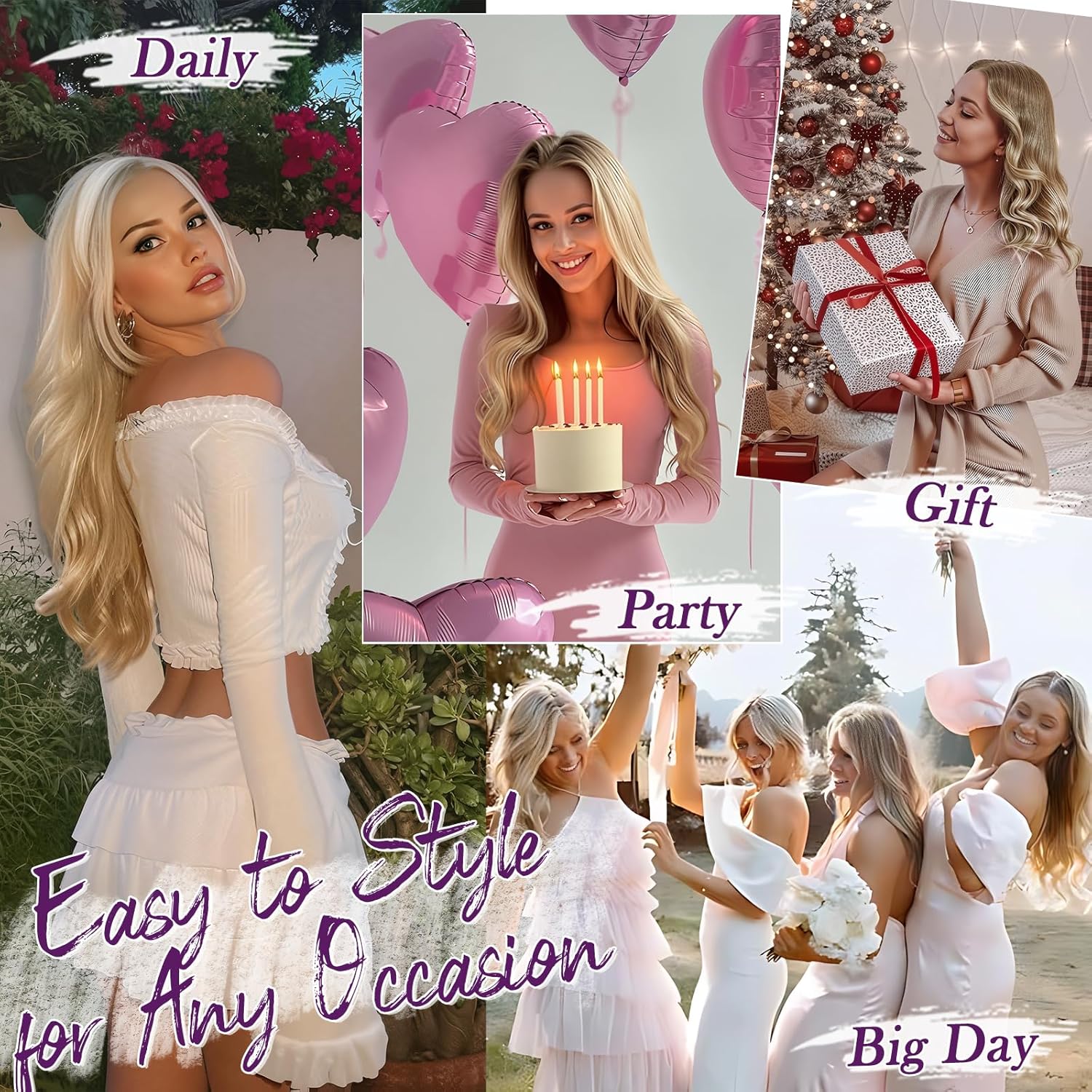 BARSDAR - Extension à clip ondulée 50cm - synthétique beige blond