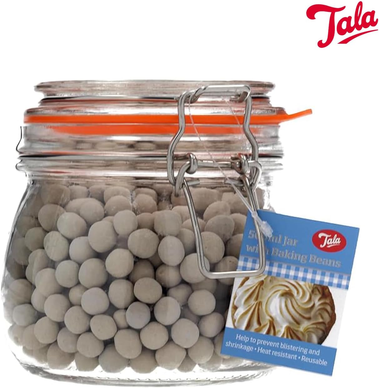 Tala - billes de cuisson en céramique - 32 cm - pot en verre, réutilisables, 700g