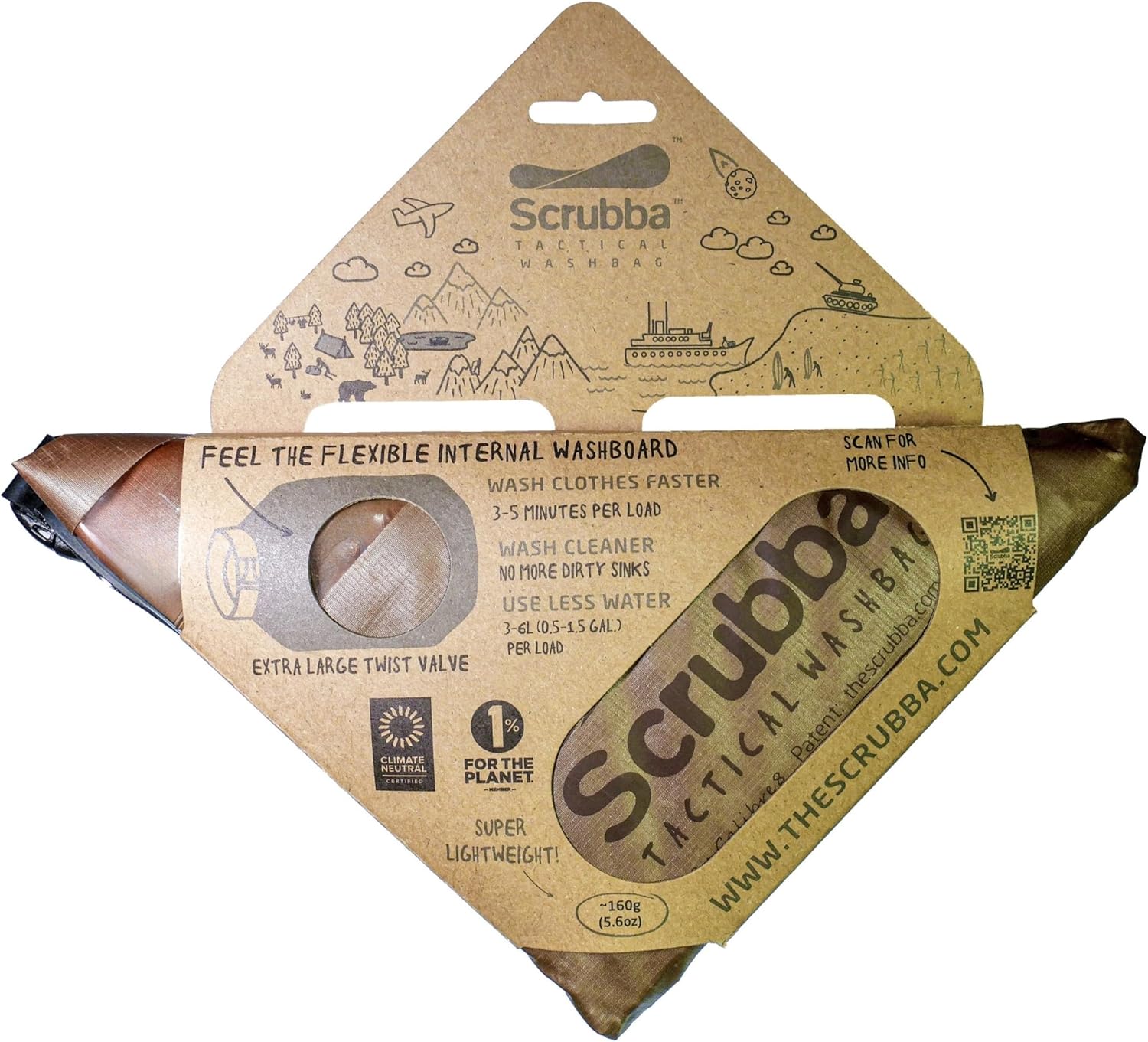 Scrubba - Sac Lave-Linge Portatif 2.0 - compact étanche voyage essorage