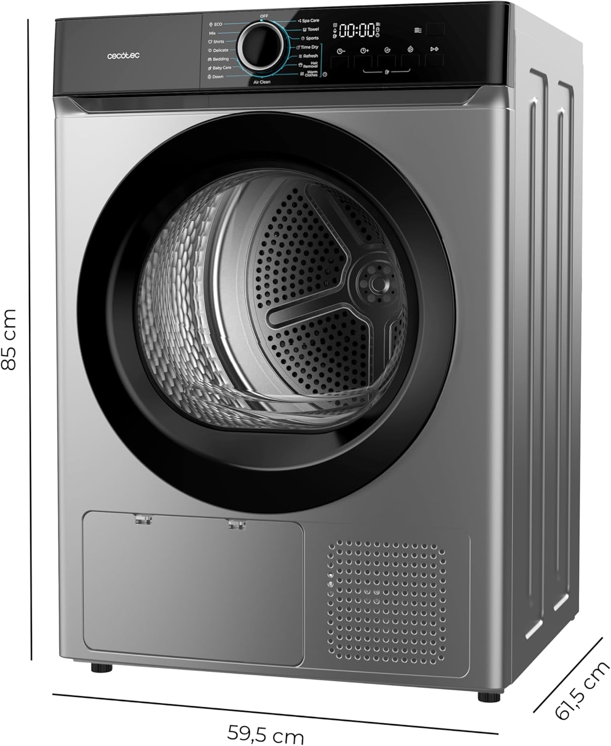 Cecotec - Bolero Dresscode Dry 8180 - 8kg - Pompe à chaleur, 15 programmes, faible conso, anti-froissage - 8180