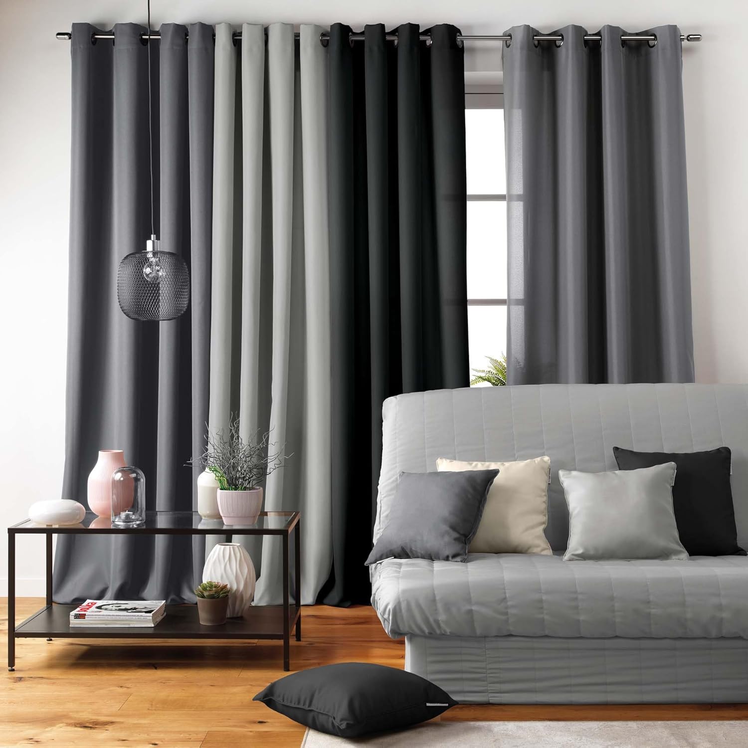 Douceur d'Intérieur - housse clic clac polyester noir 200x185cm - 1603194