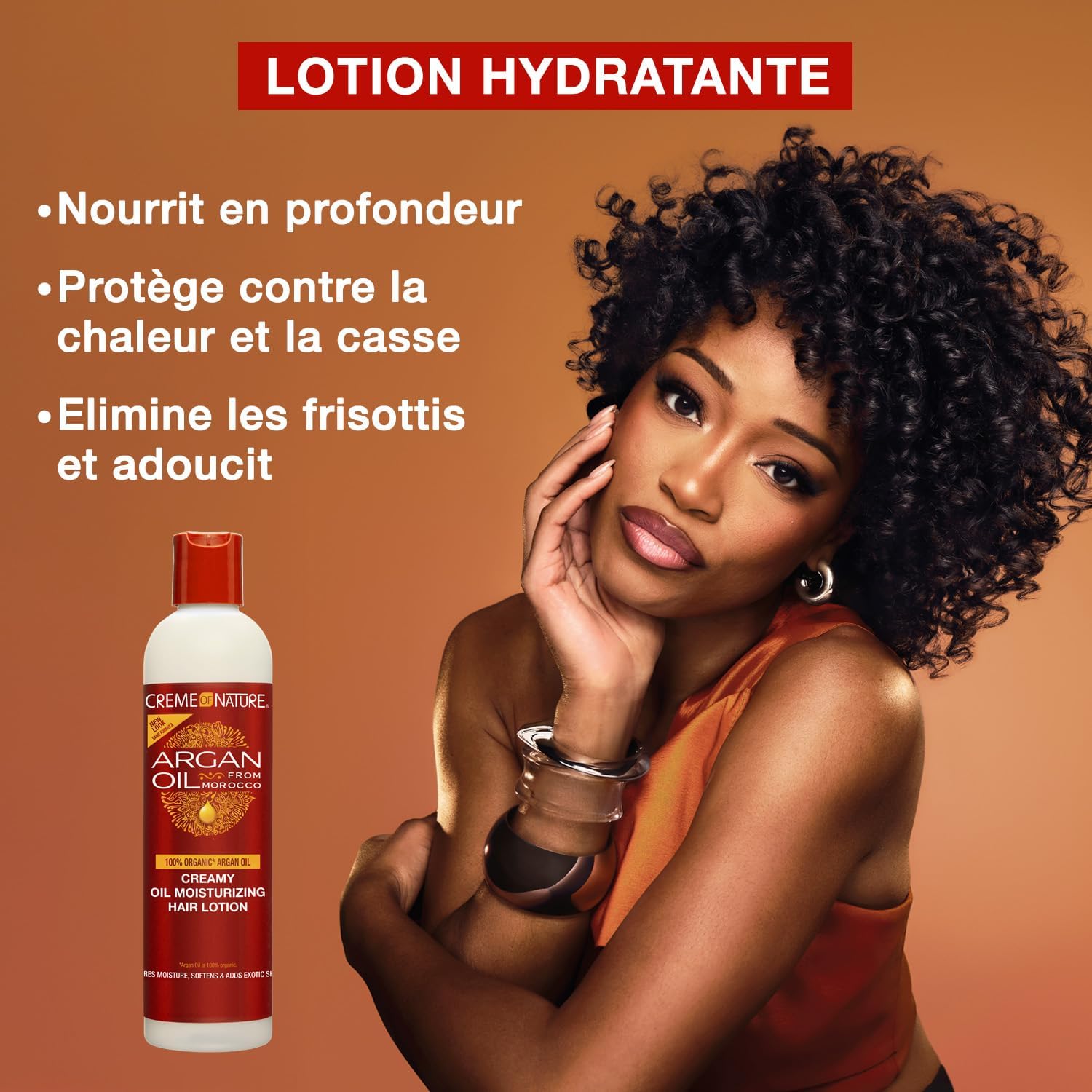 Creme of Nature - Argan Oil Lotion 250ml - hydratante, démêlante, brillance cheveux bouclés