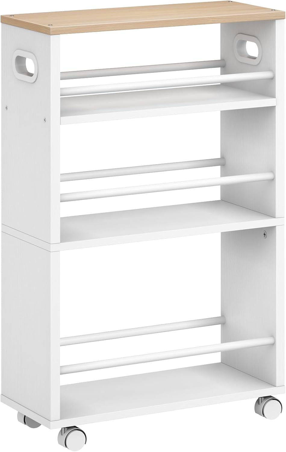 HOOBRO - desserte 4 niveaux, poignée, roulettes, freins, bords, EWN22TC01