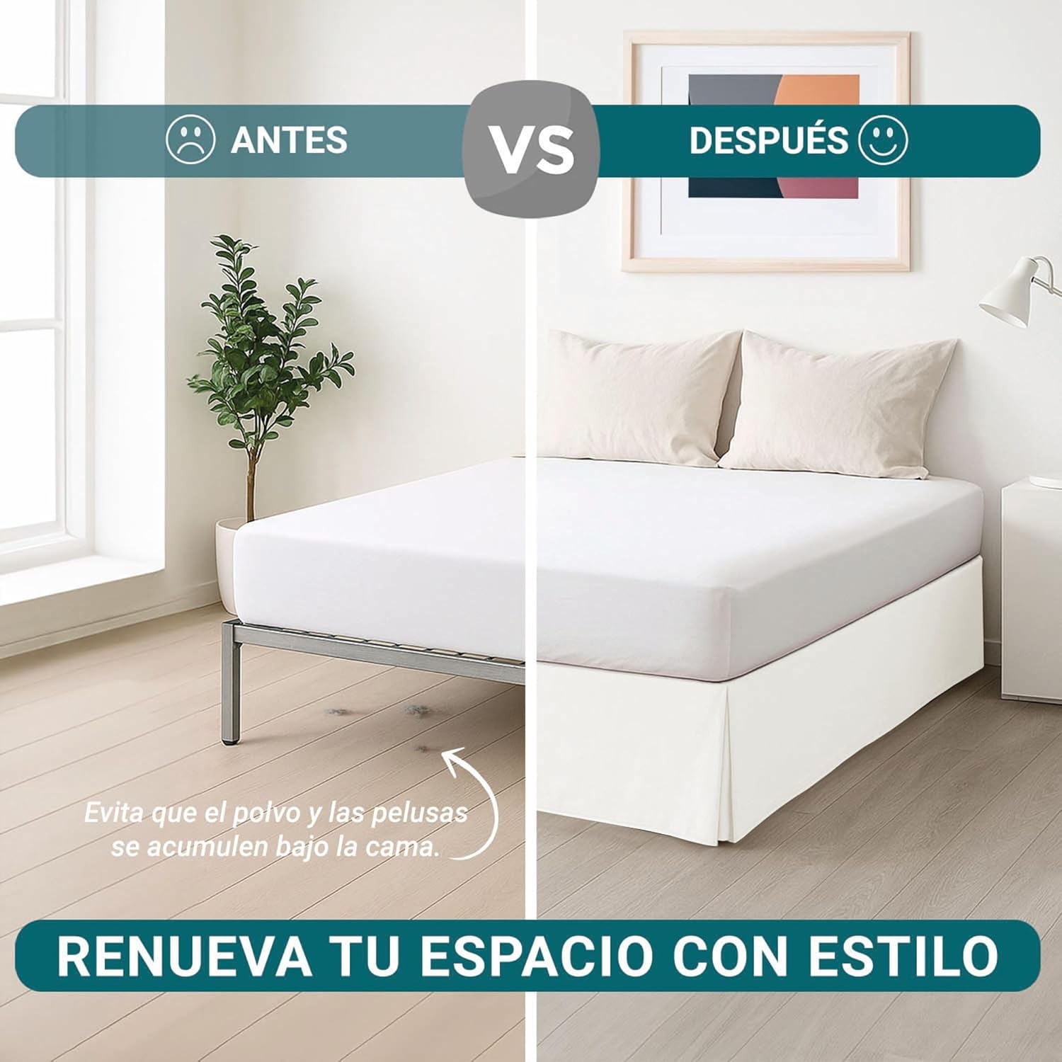 Couvre-canapé lit 150 cm - Taille Faldon - 150x190/200 cm - Blanc, antidérapant, respirant, fabriqué en Espagne