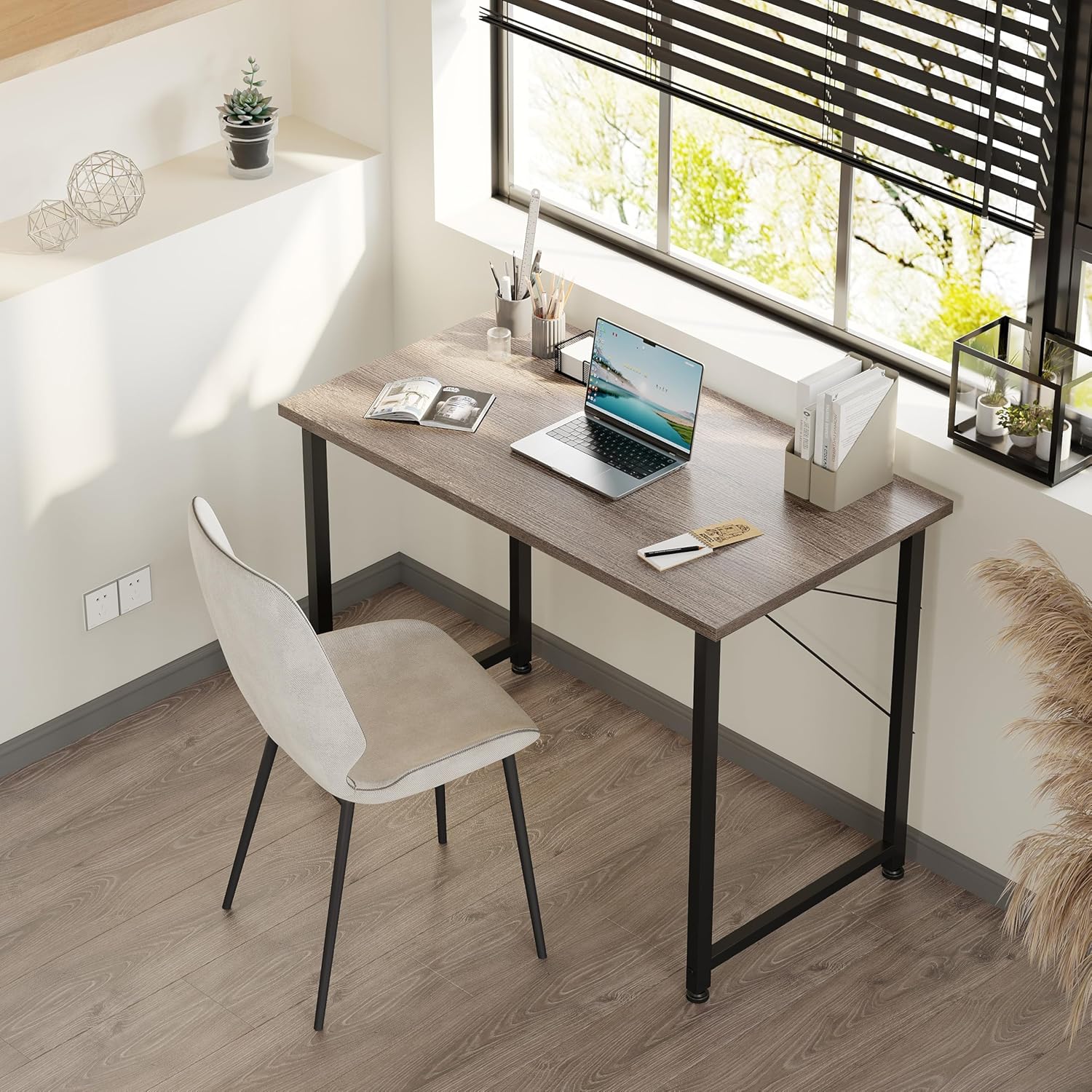 ODK - bureau d'ordinateur compact - 80x40cm - table d'étude grise