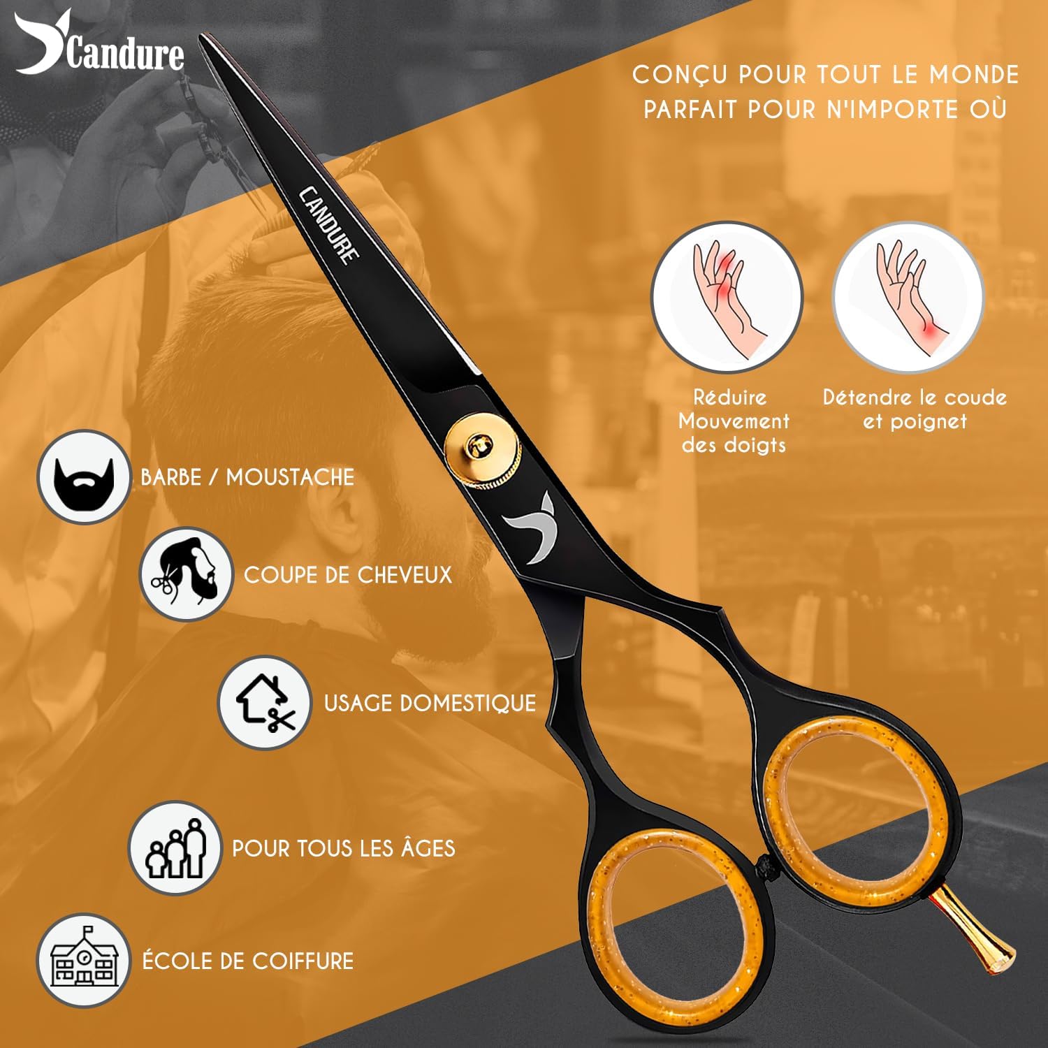 Candure - Ciseaux Coiffure 6.5