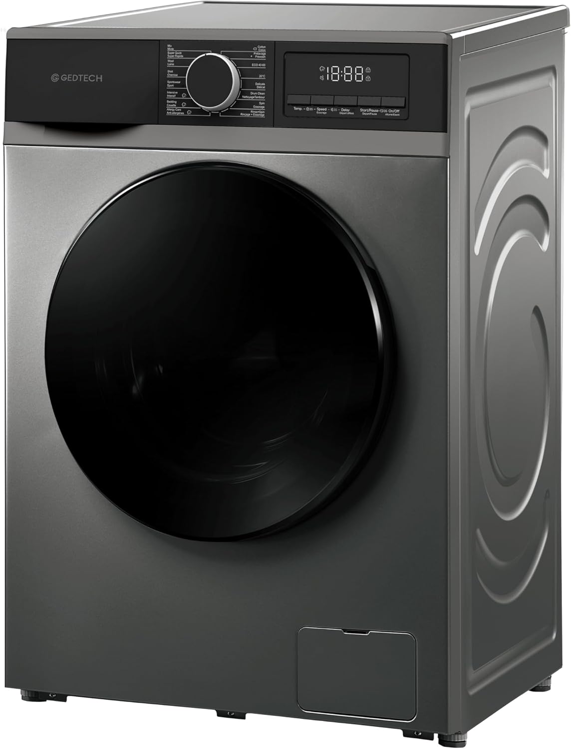 GEDTECH - Lave-linge frontal 8kg, 1400tr/min, 16 programmes, GLL81400BL