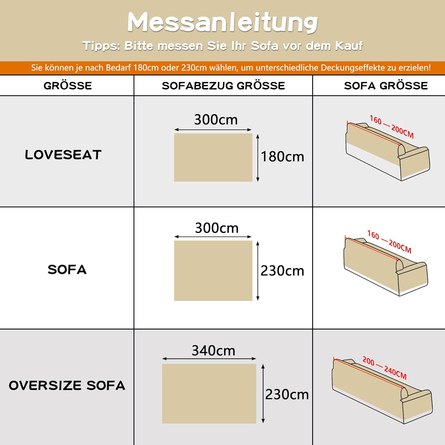 MYSKY HOME - Housse de canapé L 180x300cm chenille anti-griffe