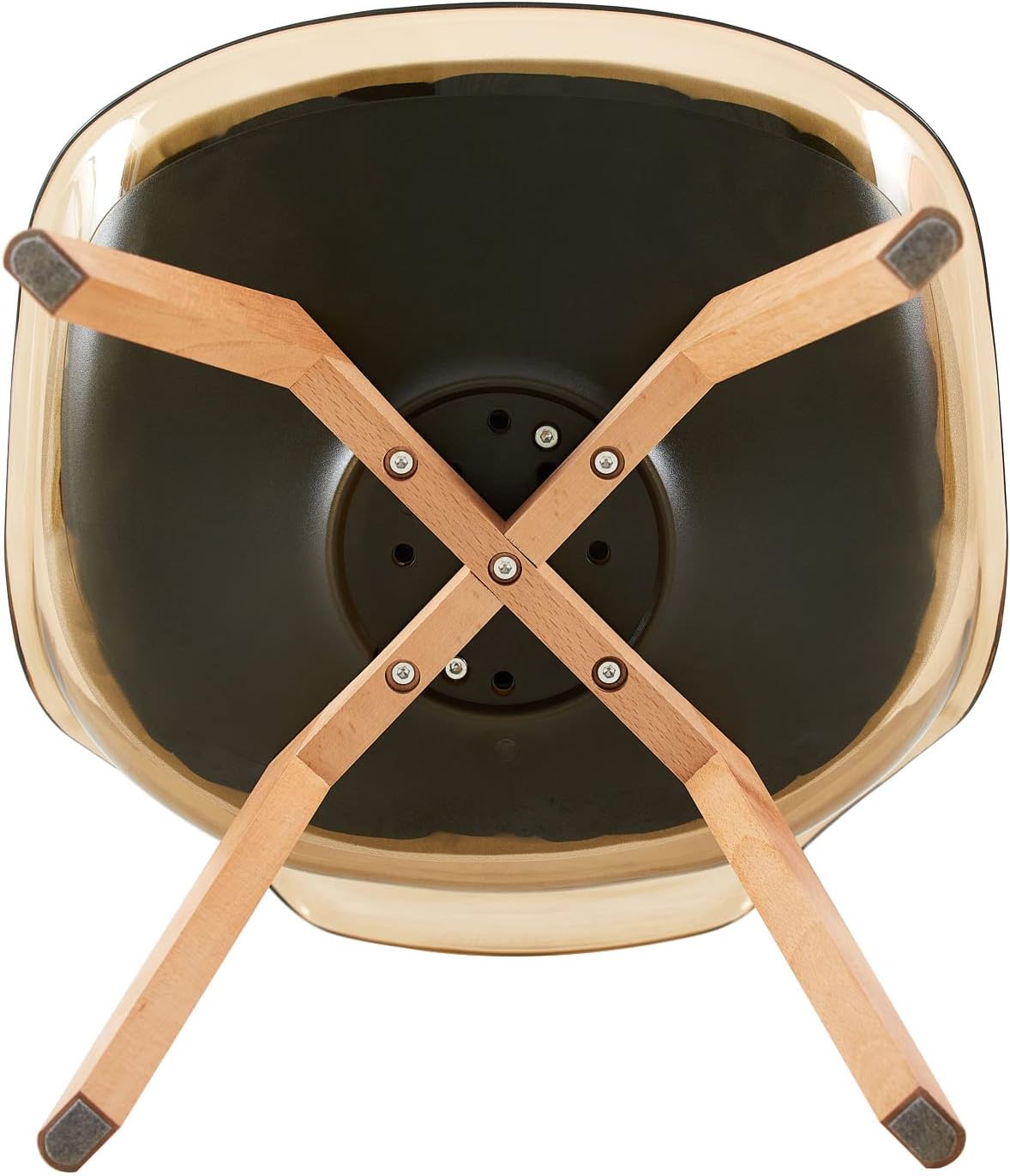 EGGREE - chaises scandinaves lot de 6 - bois hêtre, coussin cuir, dossier transparent, test SGS