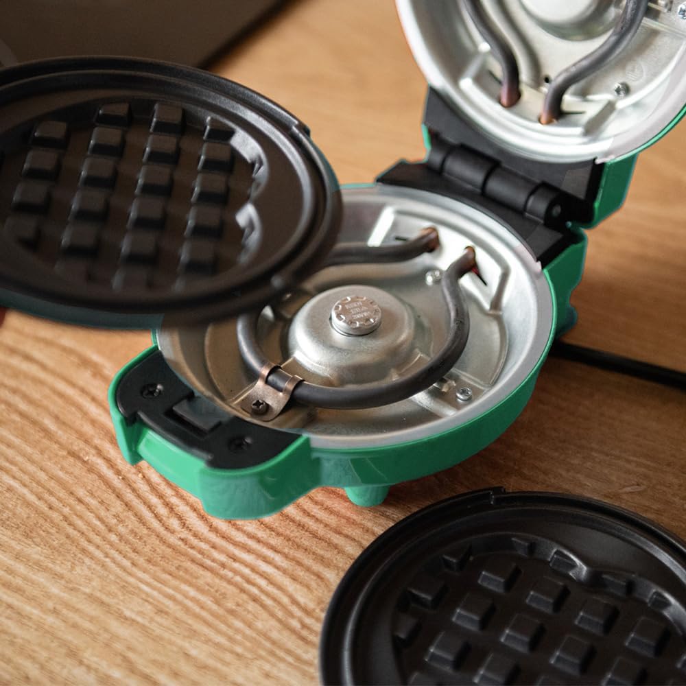 LEHMANN - mini gaufrier séries 4 formes - plaques interchangeables, antiadhésif, menthe, idéal enfants