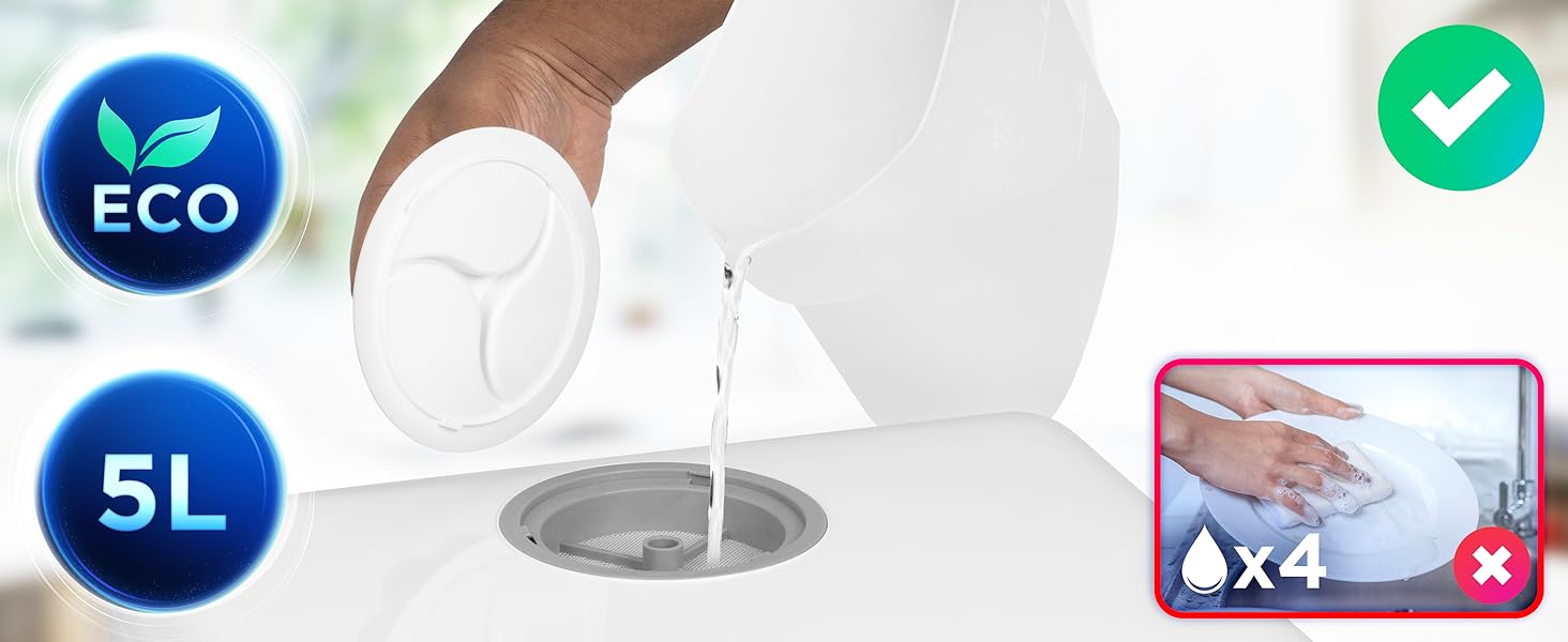 lave vaisselle posable table compact portable gain place cuisine lavage faible consommation énergie