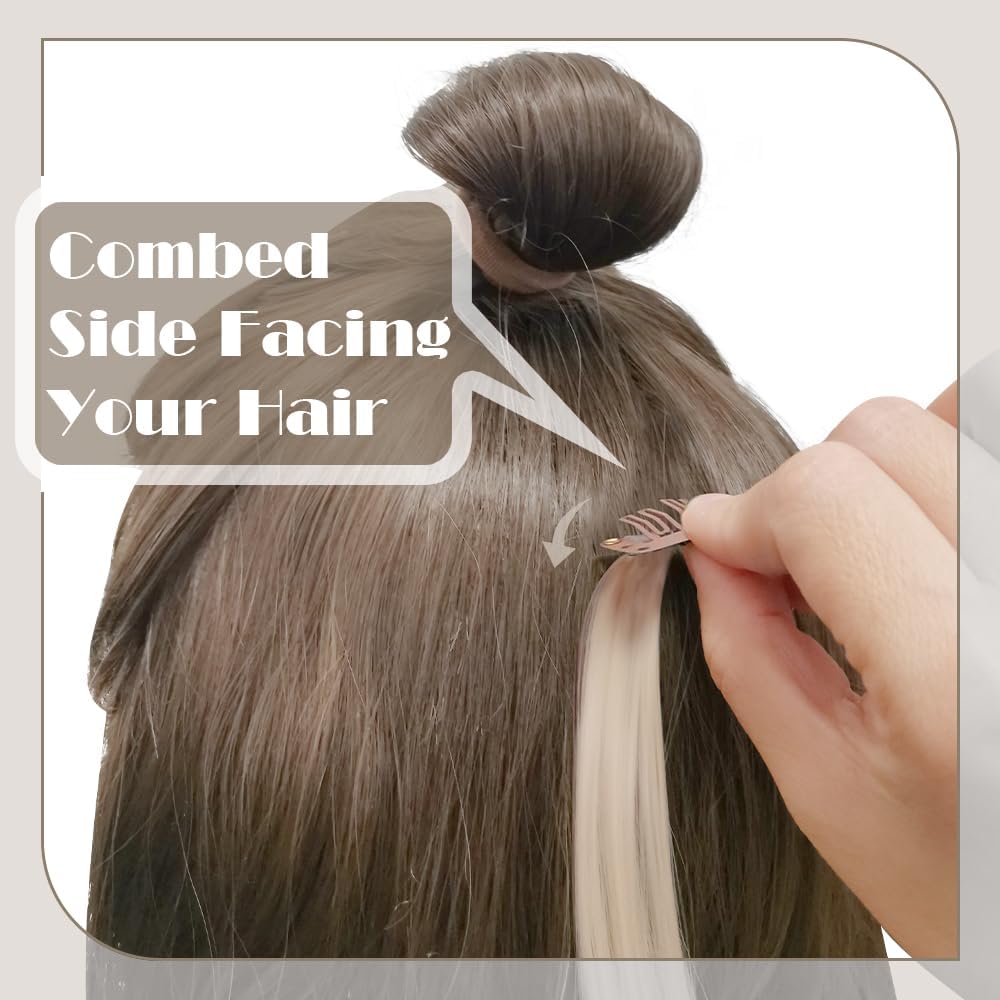 Dreamlover - Pinces à perruque métal - 30 pièces - marron clair, fixation sécurisée