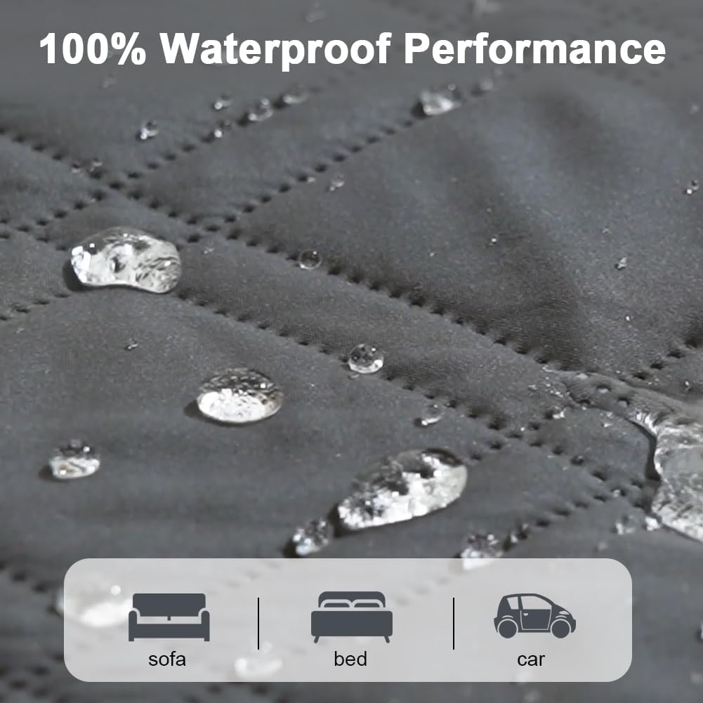 DUJUIKE - Housse canapé imperméable, antidérapante, 173-208 cm, protection animaux