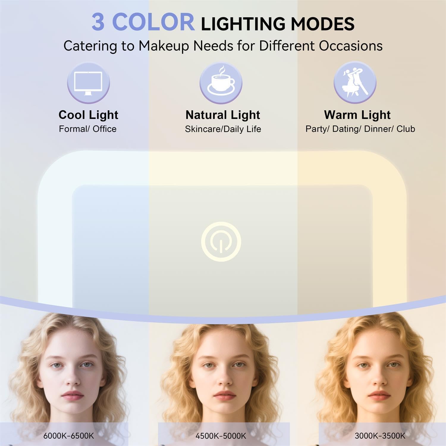 Auxmir - miroir grossissant 30X - 2000mAh - 40 LEDs tactile, ventouse 360°