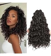 MLETUILPS Pre Looped Ocean Wave Cheveux Hair 8 Packs Boho Curly Crochet Hair Short Ocean Braids P...