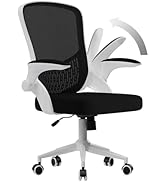 Chaise de bureau en maille noire avec cadre blanc aux accents. Comprend un dossier incurvé, un siège en maille, des composants réglables et une base blanche roulante.