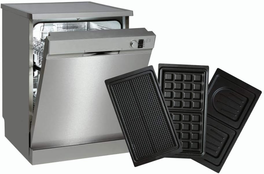 SENYA - gaufrier 2 en 1, plaques antiadhésives, rangement facile (M)