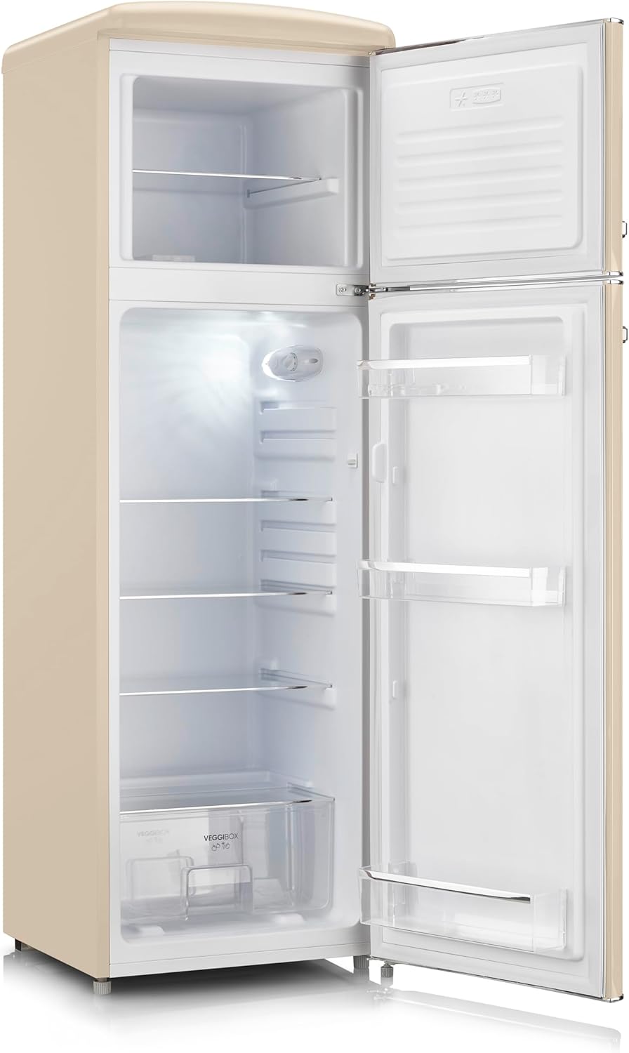 Severin - Rétro série - 55 cm, 246 L, double porte, classe D, crème - RKG8985