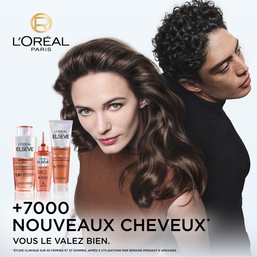 L'Oréal Paris - Elseve Fiber Booster - Shampooing & Sérum Anti-Chute, sans sulfates ni silicones, stimule la pousse