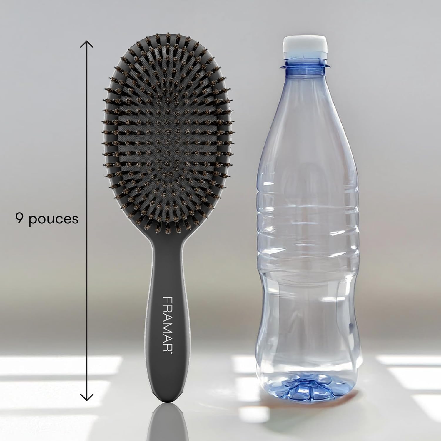 FRAMAR - Brosse poils de sanglier - souple, naturelle, volume, brillance