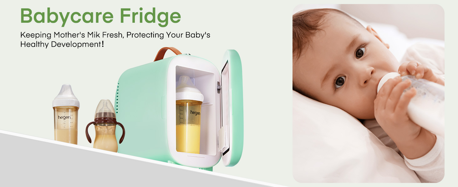 vert menthe avec plusieurs compartiments de rangement pour les biberons et les accessoires.