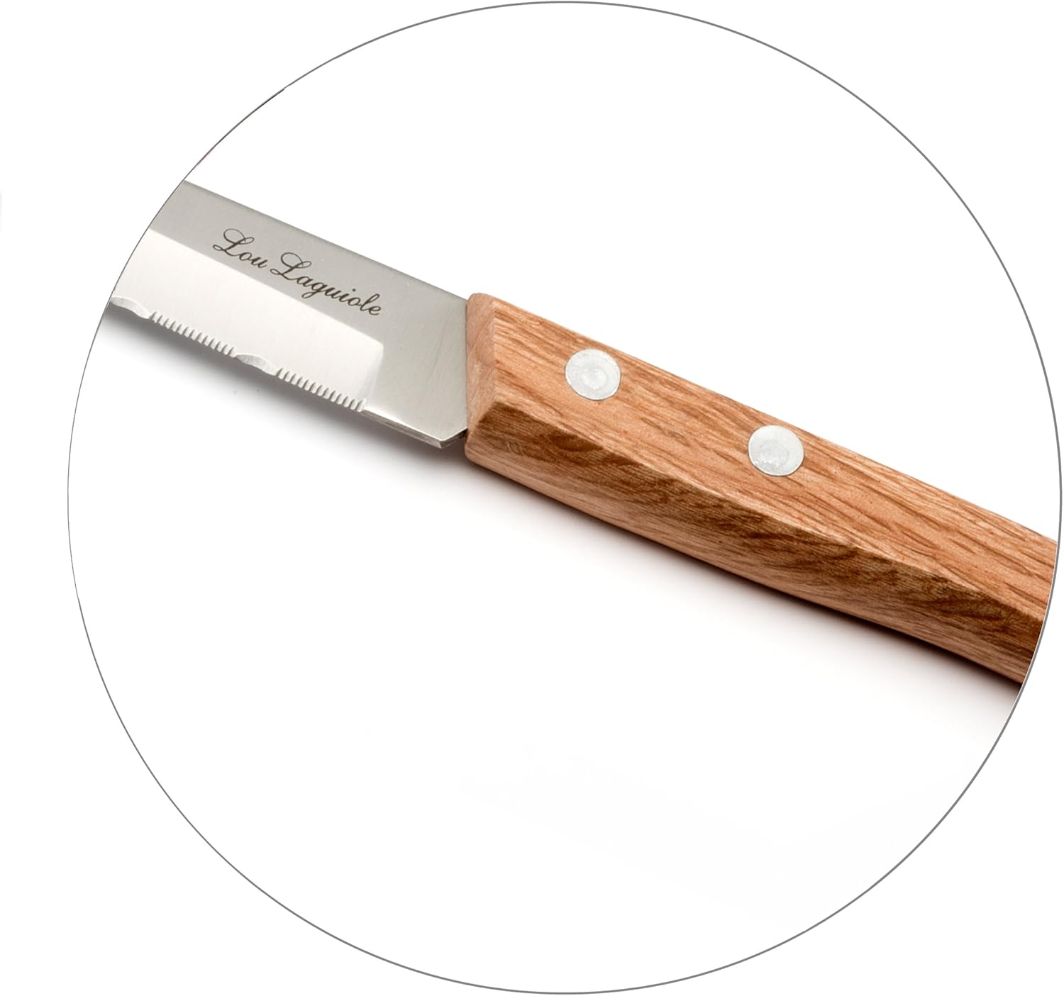 Lou Laguiole - set 4 couteaux petite coutellerie - inox satiné bois clair