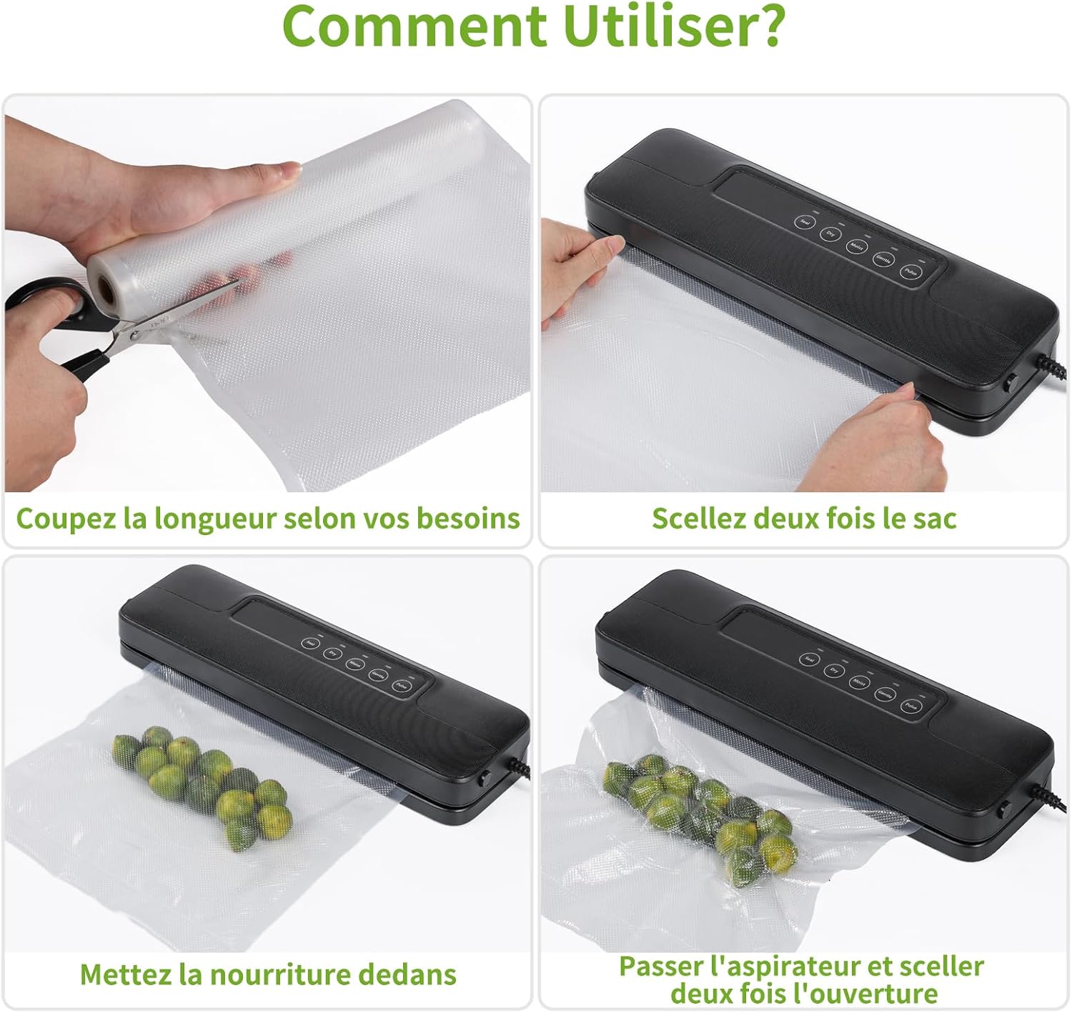 Rouleau sous vide alimentaire - 6 rouleaux 28x300cm - sans BPA