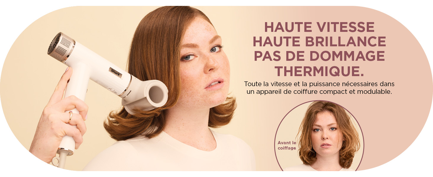 Shark SpeedStyle Sèche-cheveux &amp;amp;amp; Finisseur RapidGloss avec étui de rangement, 5 stylers