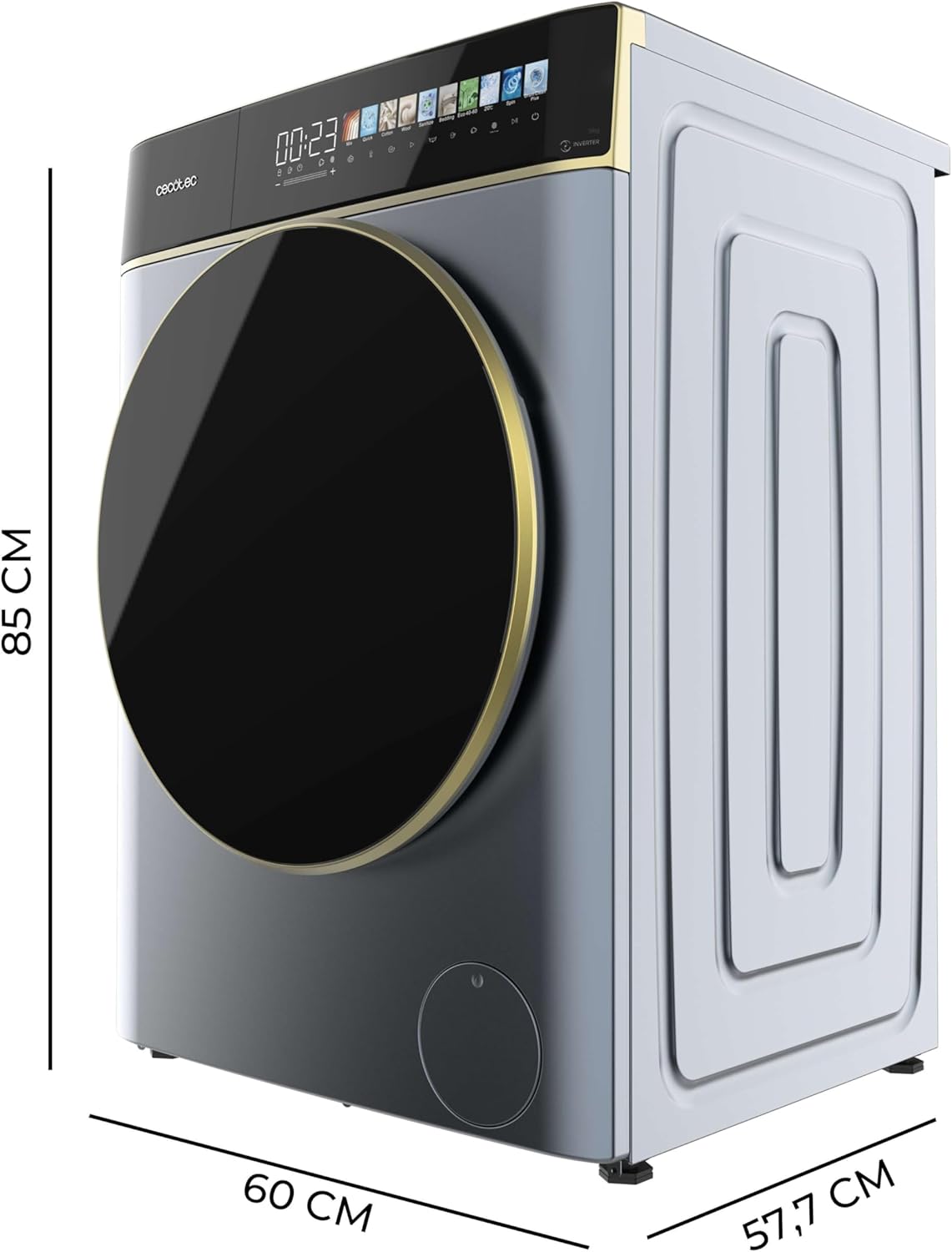 Cecotec - Bolero DressCode 9kg, 1400tr/min, vapeur, écran 10,3