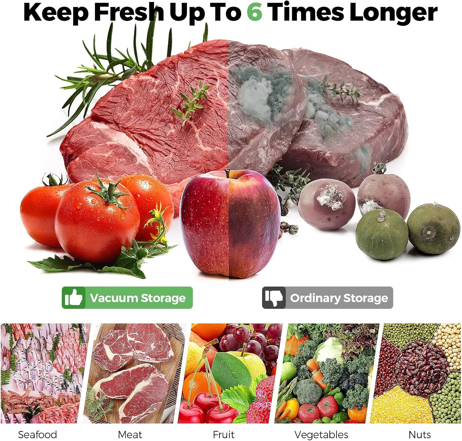 Rouleau sous vide alimentaire - 3 tailles 28/25/20x300cm - sans BPA