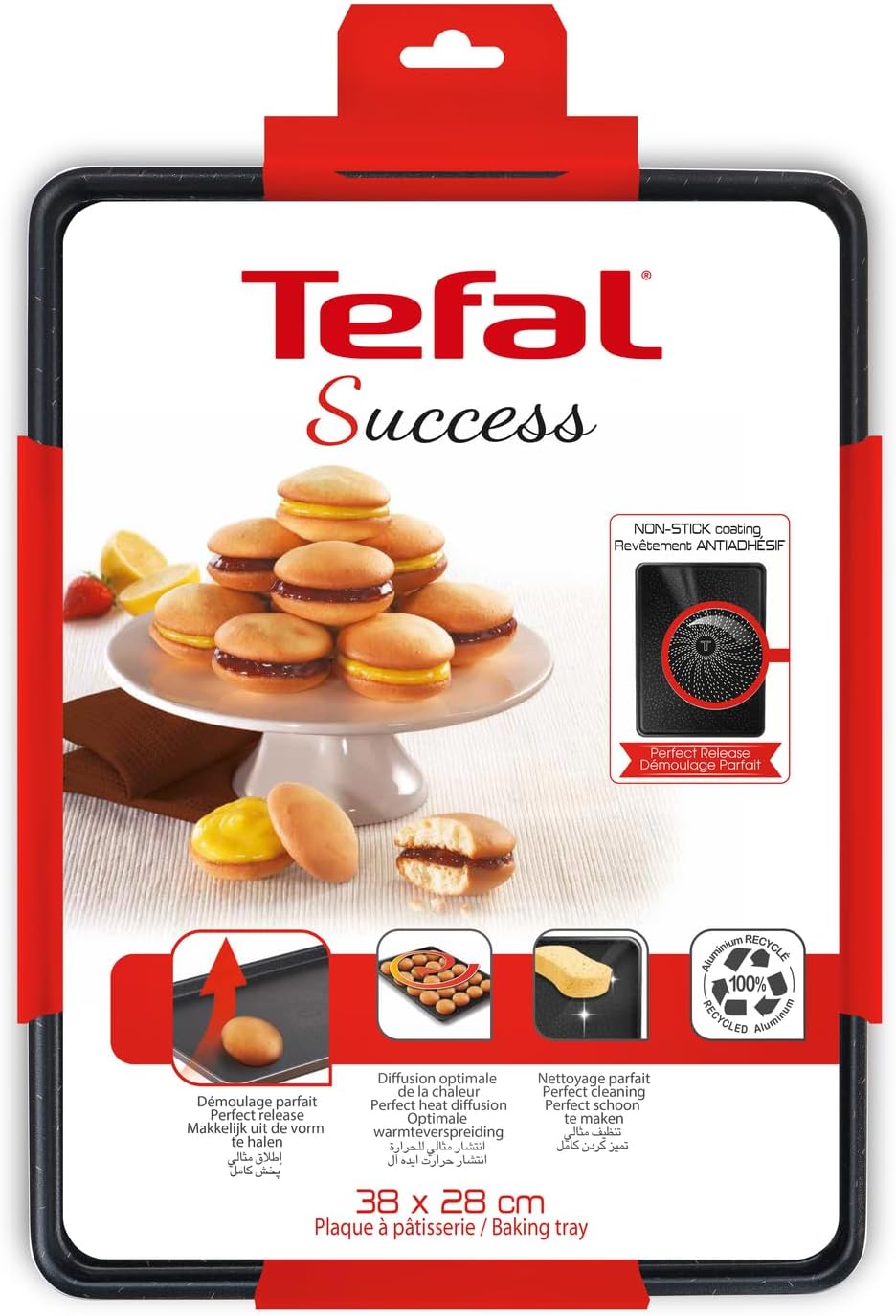 Tefal - Success - 38x28 cm - Plaque à pâtisserie antiadhésive, aluminium recyclé, fabrication française J5547002