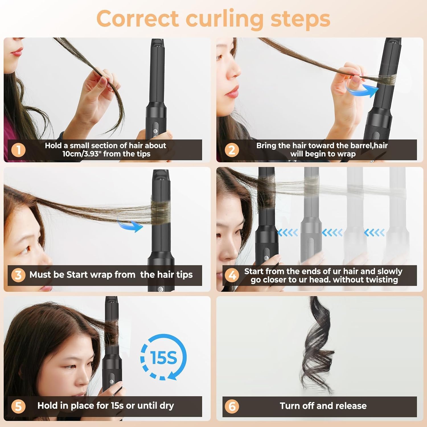 UKLISS - Sèche-cheveux 7 en 1 Pro - 1400W - brushing, boucleur, lisseur, diffuseur