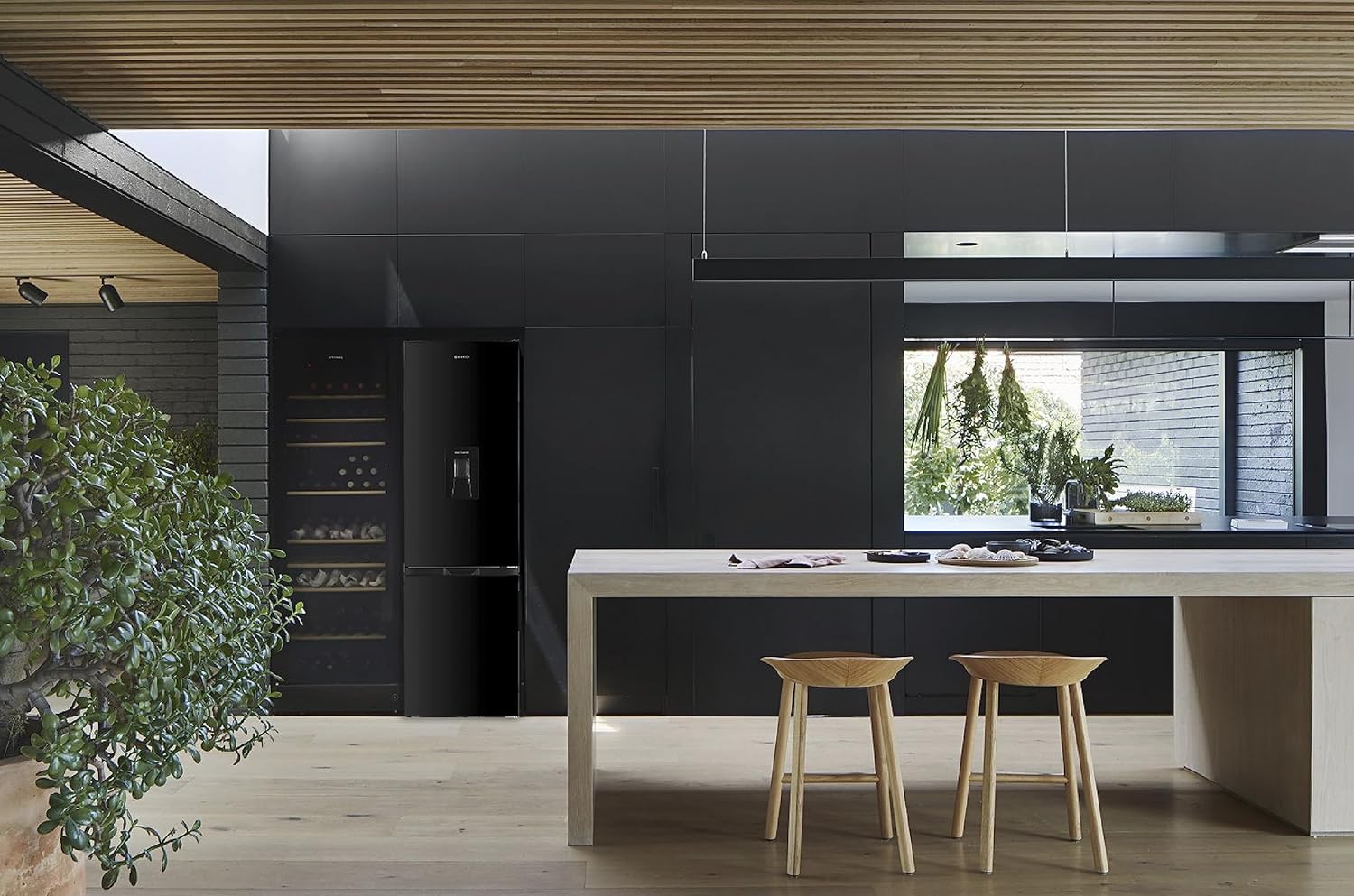 GEDTECH - réfrigérateur combiné bas - 262L, classe E, noir - GCB262BL