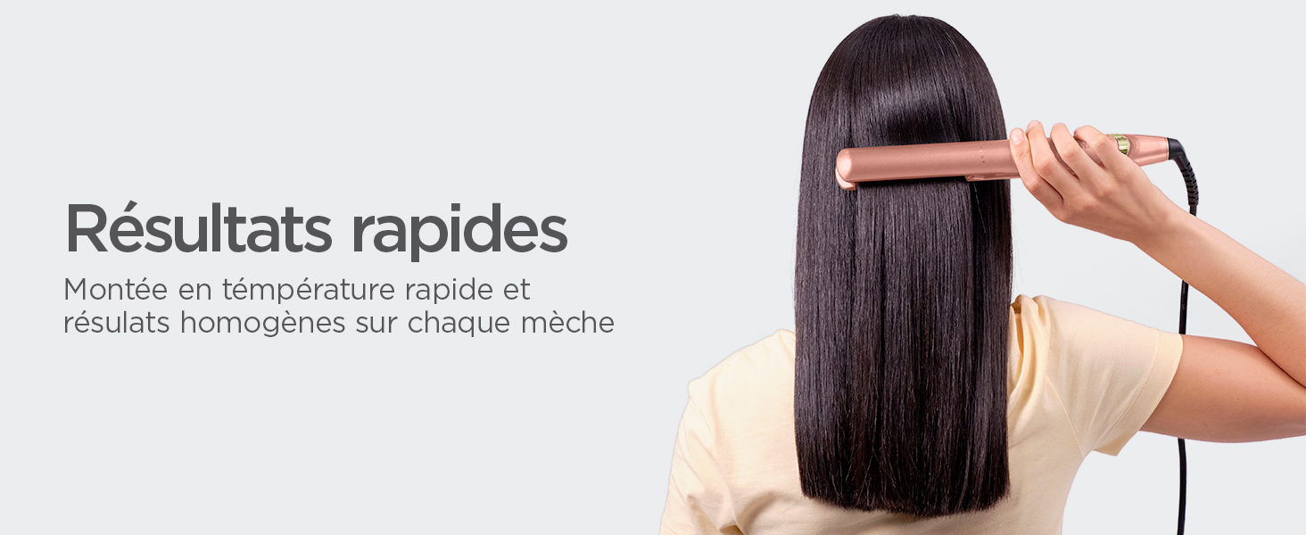 BaByliss, lisseur Rose Gold, 2598PE, lissage rapide, plaque céramique, lissage doux, fer à lisser