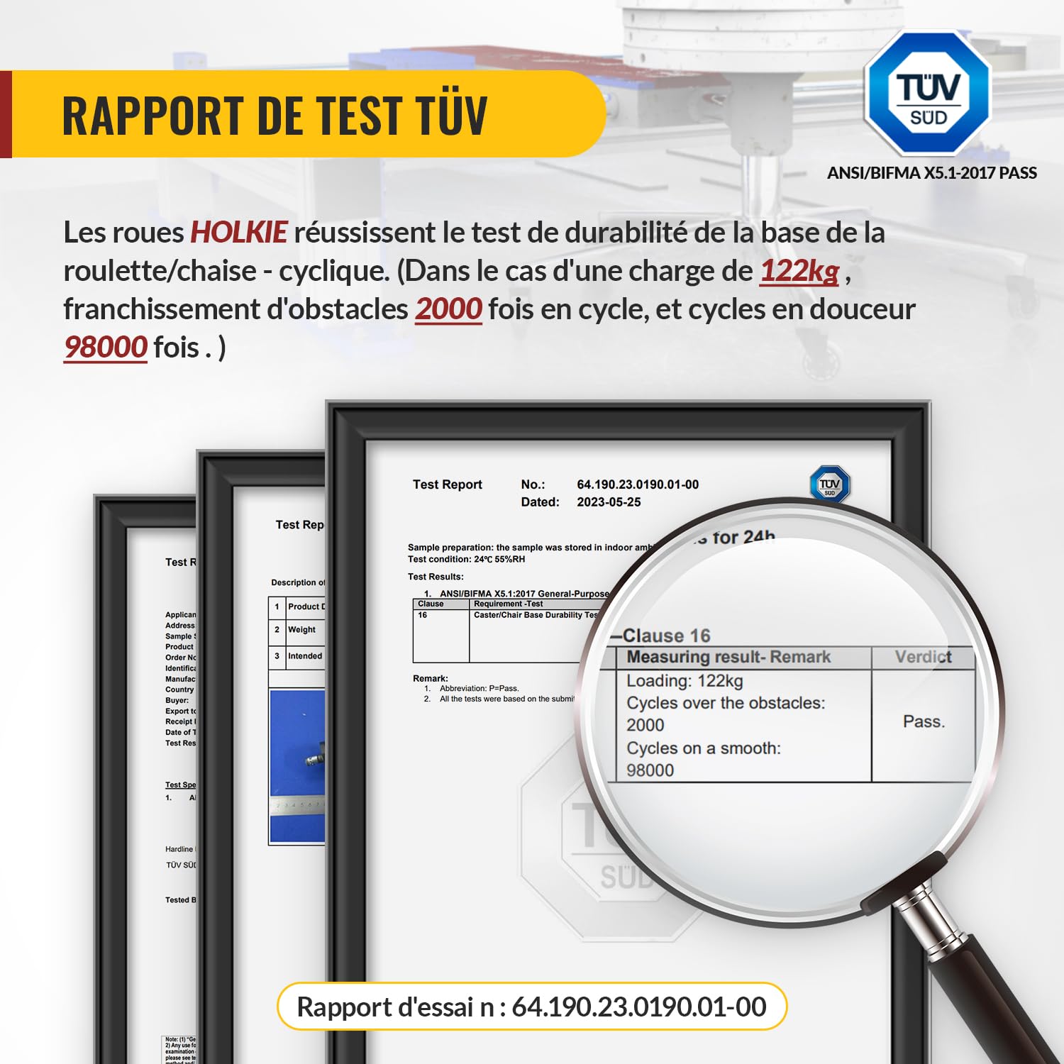 HOLKIE - roulettes chaise bureau - 10x22 mm - caoutchouc, lot de 5, sols durs/tapis, rechange robustes