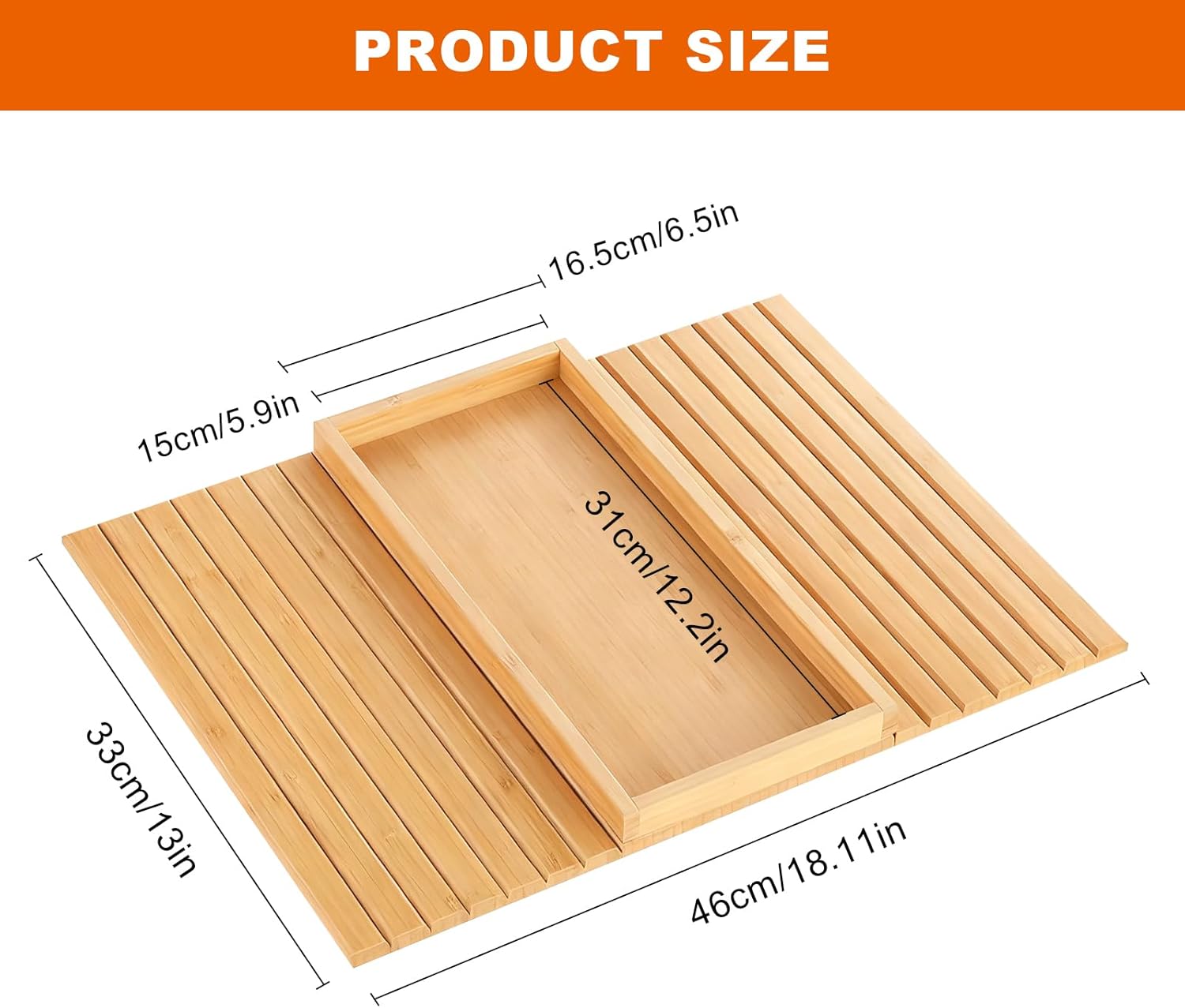Plateau d'accoudoir bois pliable, antidérapant, multi-usage, 40x25cm