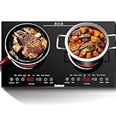 Plaque Vitrocéramique 2 Feux à Poser, Karinear, Plaque Electrique Posable 2 Foyers, Plaque de Cui...