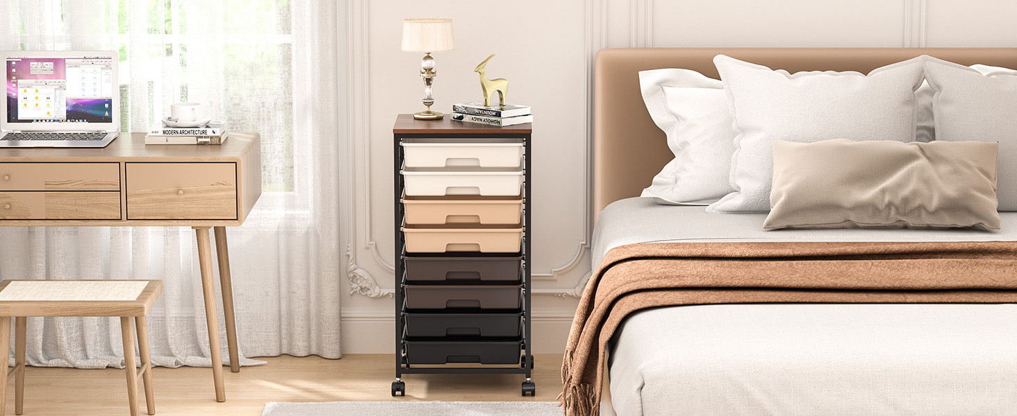 Chariot de salle de bain avec 8 tiroirs