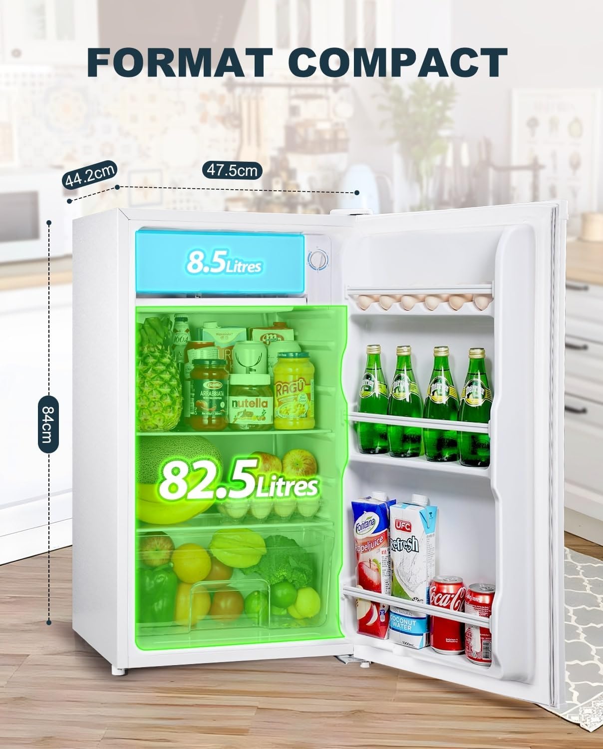 Upstreman - frigo BR321 - 91L, bac à légumes, porte réversible, thermostat