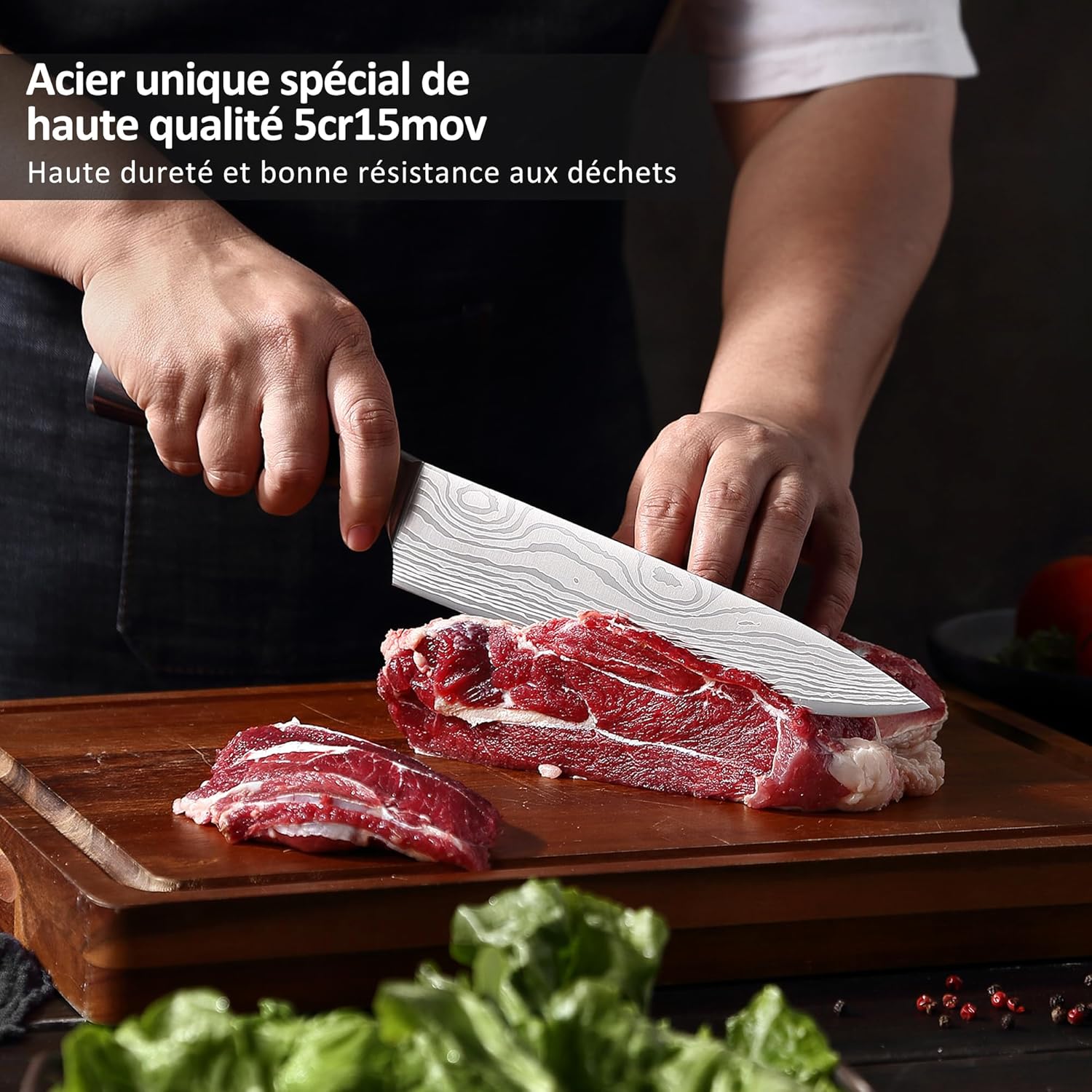 PAUDIN - Couteau de Chef - 8 pouces - lame acier carbone ultra tranchante