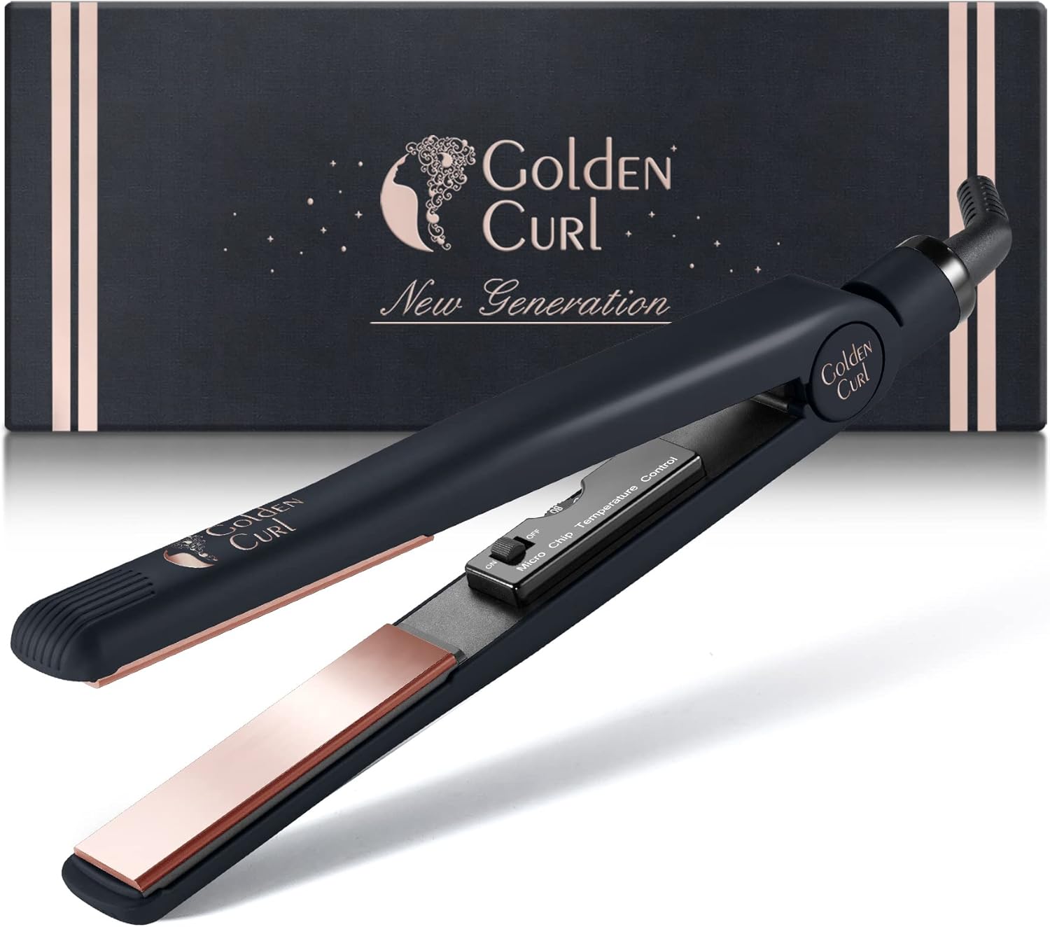 Golden Curl - Lisseur Boucleur 2en1 Rose Gold - 5 ans garantie - Plaques pro